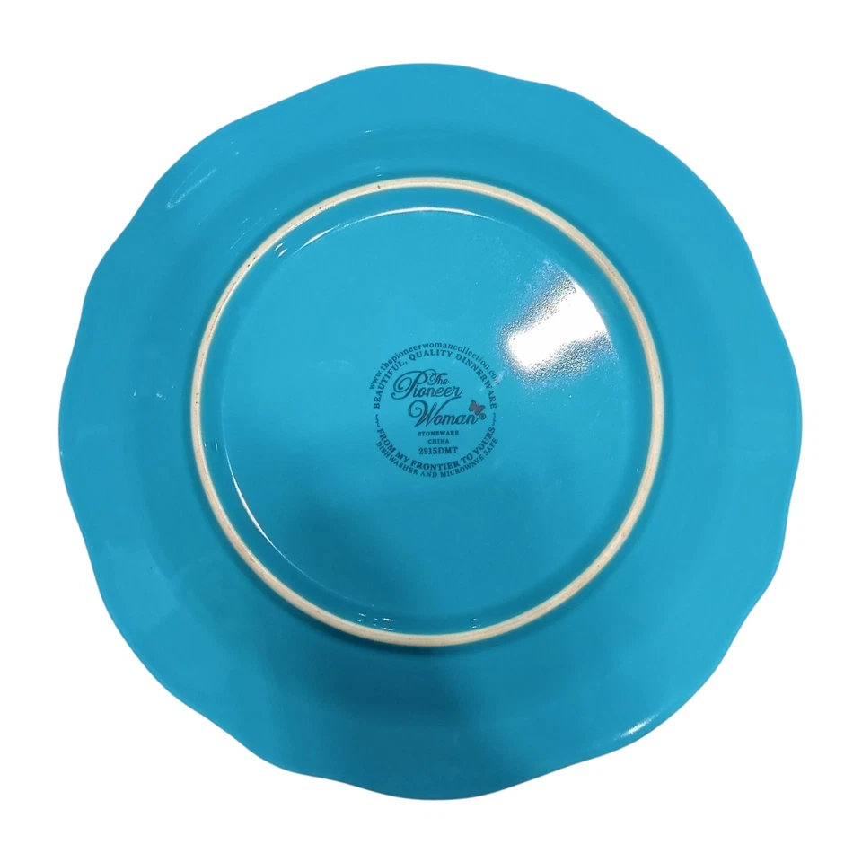 "Plato de ensalada festoneado vintage floral verde azulado 8,5"" Pioneer Woman repuesto" Foto 2 de 2