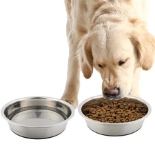 Set of 2 Stainless Steel Dog Bowls 64oz Food and Water Bowls for Medium to Large