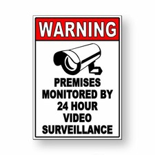 Premises Monitored By 24 Hour Video Surveillance Metal Sign security cctv MS009