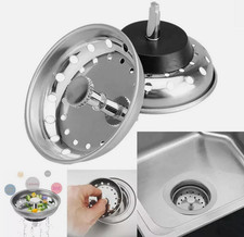 2 Pack Kitchen Sink Drain Stopper Basket Strainer Stainless Steel Waste Plug