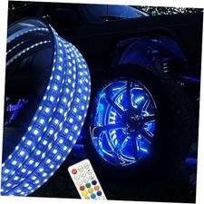 17.5'' 4 Pcs RGB LED Wheel Lights with Braking Functionand for Car Truck