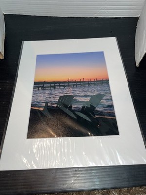 Sunset on Grand Traverse Bay, MI Photography Prints 11x14 white Matting Signed