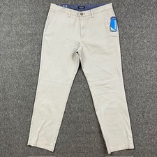 Nautica Clipper Pants Mens 34x32 Gray Classic Nautica Flex Wrinkle Resistant NEW