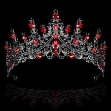 Black  Red Crowns for Women Gothic Tiaras for Women Queen of Hearts Crown Acces