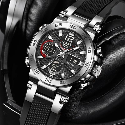 Herren Armbanduhr wasserdicht Militär Sport Analog Digital Taucher Mode Quarzuhr
