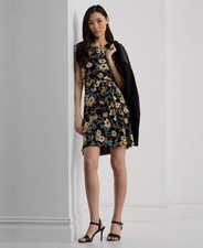 Lauren Ralph Lauren Women’s Floral Bubble Crepe Cap Sleeve Dress Size 8