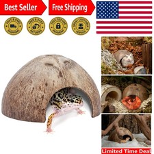 Traditional Smooth Coconut Hideouts for Reptiles - 2 Pack for Ultimate Comfort