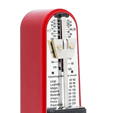 Mechanical Metronome Metal Durable Loud Sound Accurate Red