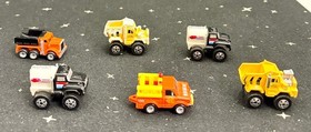 VTG Micro Machines Lot Of 6 4-Road Champs Tanker & Dump Trucks 1-Rescue 1Dump Tk