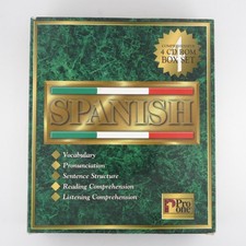 Spanish 4 CD-ROM Box Set Pro One 1990s Language Learning Vocabulary Grammar