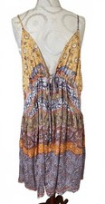 New Cupshe Bohemian Style Multi-Color Patterned Sleeveless Dress Size XL