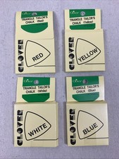 Clover Triangle Tailor's Chalk- Red, Blue, Yellow, White lot of 4 open boxes