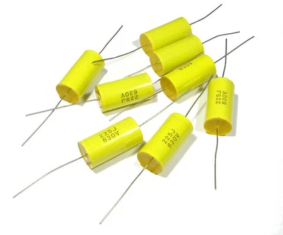 TRIPLESPIRAL ELECTRONICS 8x Capacitor 2.2uF 5% 630V HiFi Audio Polypropylene Axial Valve Metal Film UK