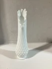 Fenton Hobnail Milk Glass Tall Vase Ruffled Edge Bud Vase Home Decor