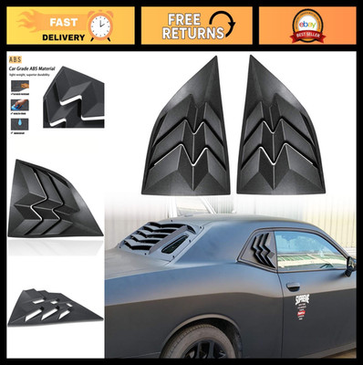 Dodge Challenger Side Window Scoop Louvers 2008-2024, ABS Visor Cover, Matte Bla
