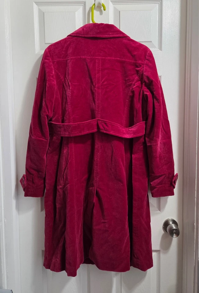 Vintage Boden 3/4 Length Burgundy Velvet Jacket Womens - Image 3 of 3
