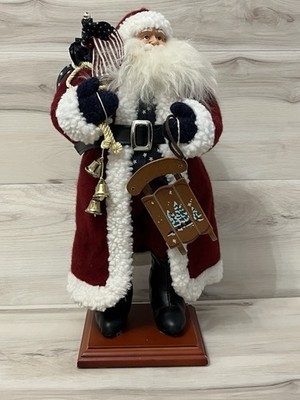 North Pole Santa Father Christmas 18'' Patriotic American Flag Santa Figurine