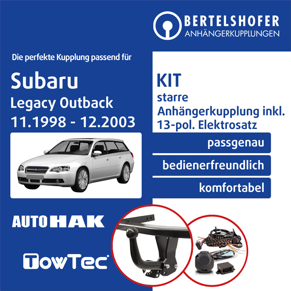 für Subaru Legacy Outback Typ Be/Bh 11.1998-12.2003 AHK Starr +13Pol Spez E-Satz-image