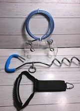 Dog Tie Out Cable and Stake 20FT, Outdoor Dog Leash with Spring, No Tangle, 16IN