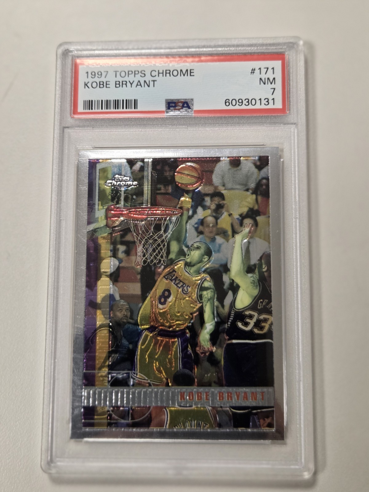 1997 Topps Chrome - Kobe Bryant #171 PSA 7 view 1