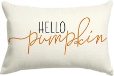 Fall Pillow Covers 12X20 Inch,Autumn Hello Pumpkin Pillows Decorative Throw Pill