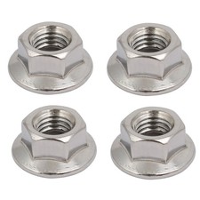 4pack M10x1.5mm Pitch Metric Thread Stainless Steel Left Hand Hex Flange Nut
