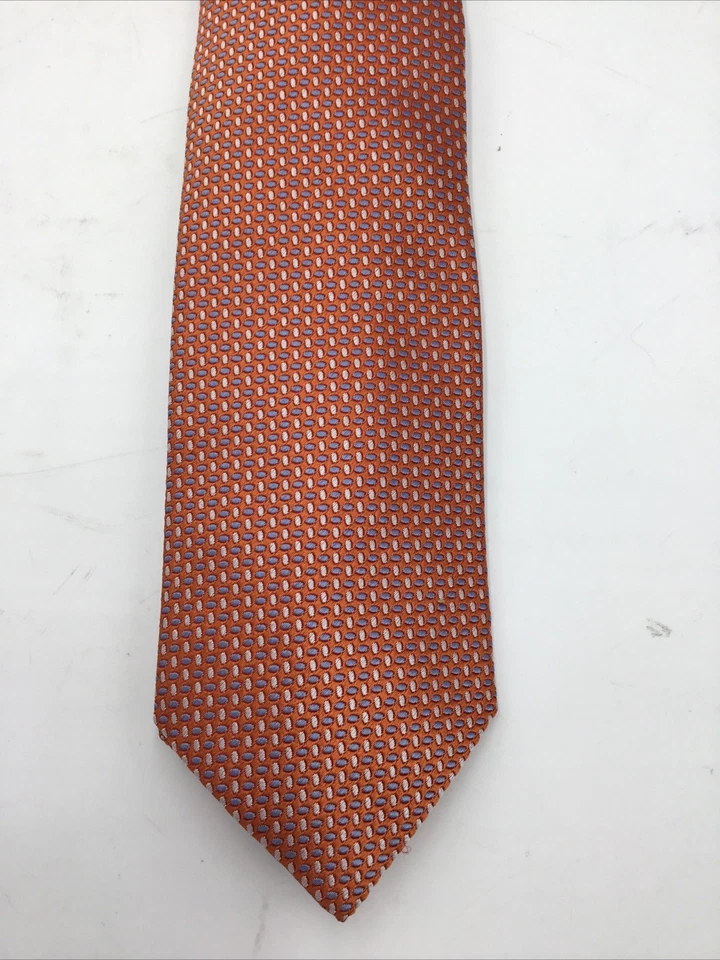 Corbata David Donahue Orange Geo Classic-OS Foto 2 de 2
