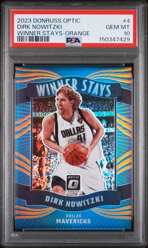 2023 Optic - PSA 10 Dirk Nowitzki Winner Stays Orange #/39 No. 4 POP 3
