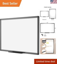 Magnetic Dry Erase White Board, 36 X 24 Inches, Black Aluminium Frame
