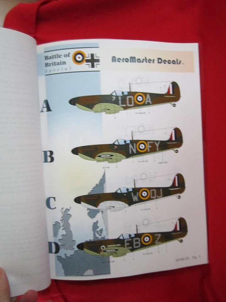 1/48 AeroMaster SP48-05 Decal Battle of Britain AC Spitfire, Hurricane, Me-109 Y - Image 2 of 4