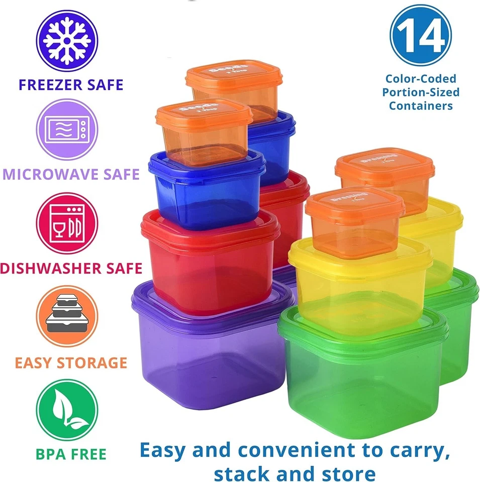 Kit de contenedores de control de porciones de reparación de 14 piezas playa plan de alimentos corporales dieta pérdida de peso Foto 4 de 4