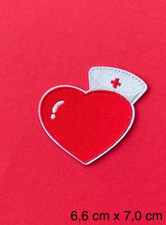 Bügelbild, Patch, Aufnäher KRANKENSCHWESTER/NURSE/HAUBE/ROTES KREUZ/ROTES HERZ