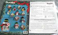 Bucilla 12 Roly Poly Santa  Snowman 83140 Felt Ornaments Needlecraft Kit 1994
