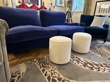 Ex Display George Smith Baby Drum stool, Beige Boucle  GS Fabric rrp £1297