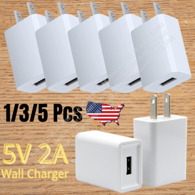 USB Wall Charger 5v 2a Power Adapter Charging US Plug Lot For iPhone /Samsung/LG