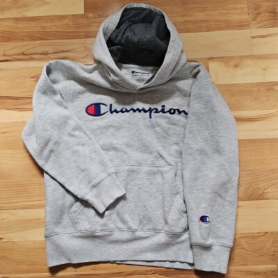 Champion Hoodie Kids Youth Size Small Long Sleeve Pullover Gray