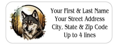 #ad #ad 150 Beautiful Wolf in Woods Trees Mailing Return Address Labels Personalized $11.56