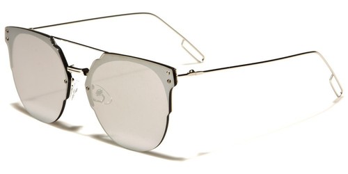 Gafas de sol ligeras de caña plana con espejo redondo para mujer y hombre - Imagen 2 de 6