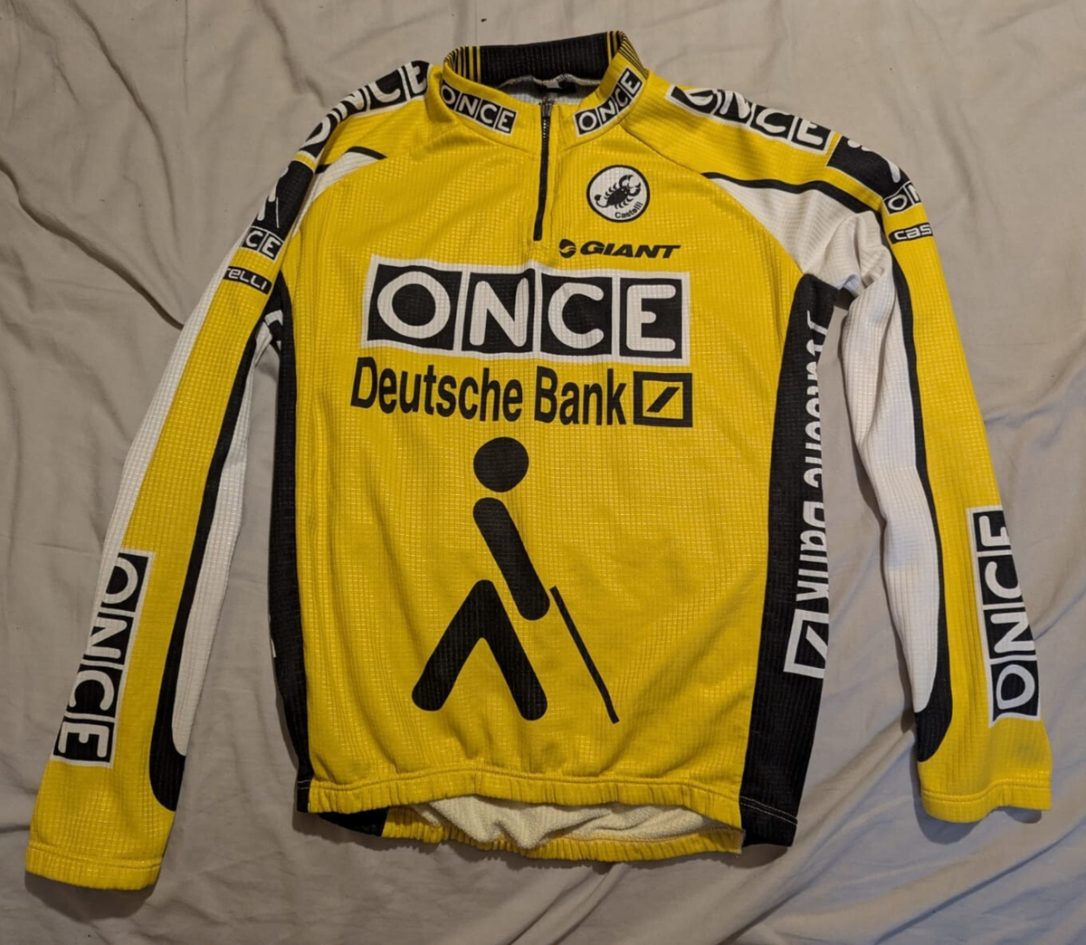 Maillot cycliste ONCE Castelli Giant Jaune 1999 Jersey cycling Vintage - XL