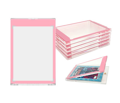 CF Magnetic Card Holder One Touch Case PINK BORDER - 35PT-360PT Sizes