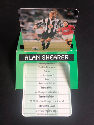 Quaker Sugar Puffs Soccer Pop-Up Card 1997 - Alan Shearer - Newcastle United