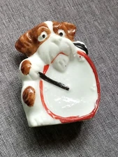 Rare Vintage Dog Gum Parker Ceramic Dish Tray Made in Japan Kitsch