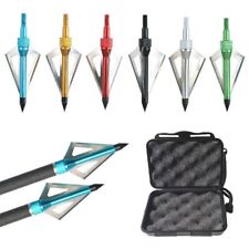 12Pcs Hunting Broadheads 100 Gr 3 Blade Compound Bow Crossbow Arrow Tips Box Set