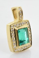 Stunning Emerald Diamond Pendant 14k Yellow Gold - 5.03 Carats - Appraisal
