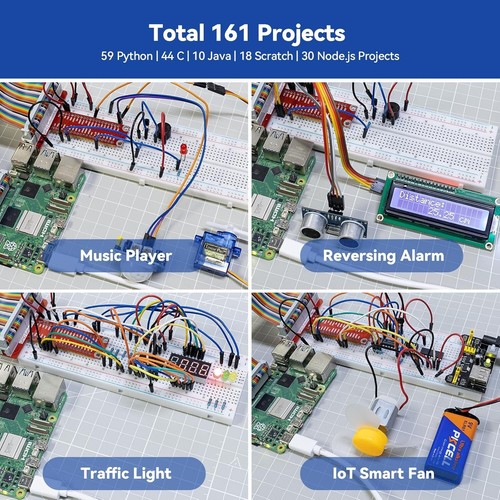 Comprehensive Raspberry Pi 5 Starter Kit for Beginners - 161 Projects Included - 第 8/11 張圖片