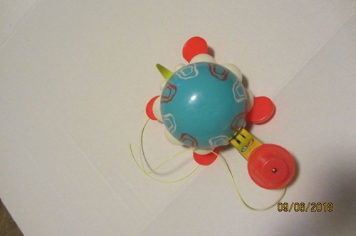 VINTAGE FISHER PRICE TIP TOE TURTLE PULL TOY ANTIQUE 1962 EXCELLENT CONDITION - Picture 7 of 7