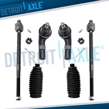 Front Inner Outer Tie Rod Ends w/ Tie Rod Boots for VW Jetta Golf Beetle Rabbit