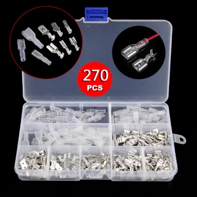 270 pz 2.8/4.8/6.3mm Femmina Maschio Connettori Terminali Spina Faston Isolati