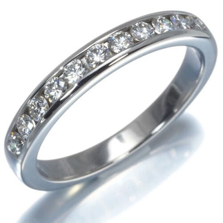 TIFFANY & Co. Anello Fascia Matrimonio Diamante Mezzo Cerchio Platino 3 mm 5 5