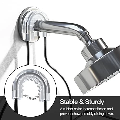 Shower Caddy Hanging Over Head, Bathroom Shower Organizer Shower Rack Black